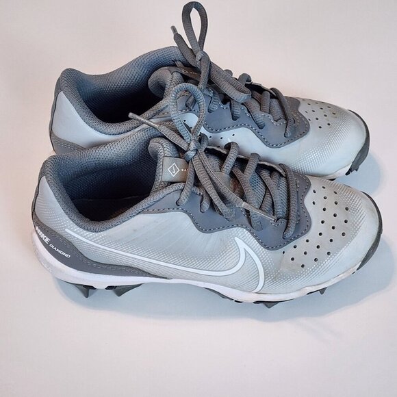 Nike Diamond fastflex softball cleats sz 1 Kids grey - Picture 1 of 11